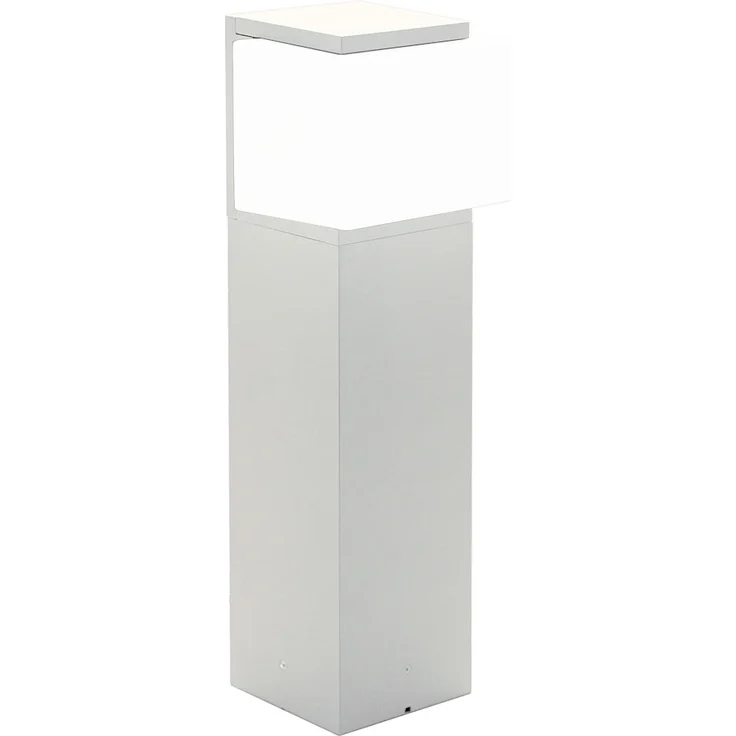 Außen-Stehleuchte, Alu, Glas weiß, H 40 cm – Bild 1