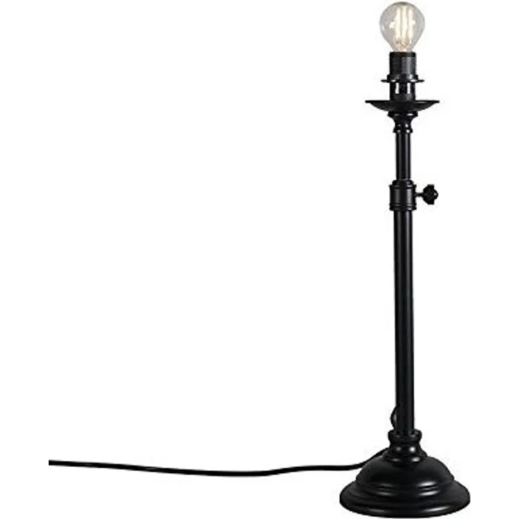 Qazqa Tischleuchte Kaso, ohne Leuchtmittel, E14, Schwarz, Landhaus, Stahl, 1-flammig