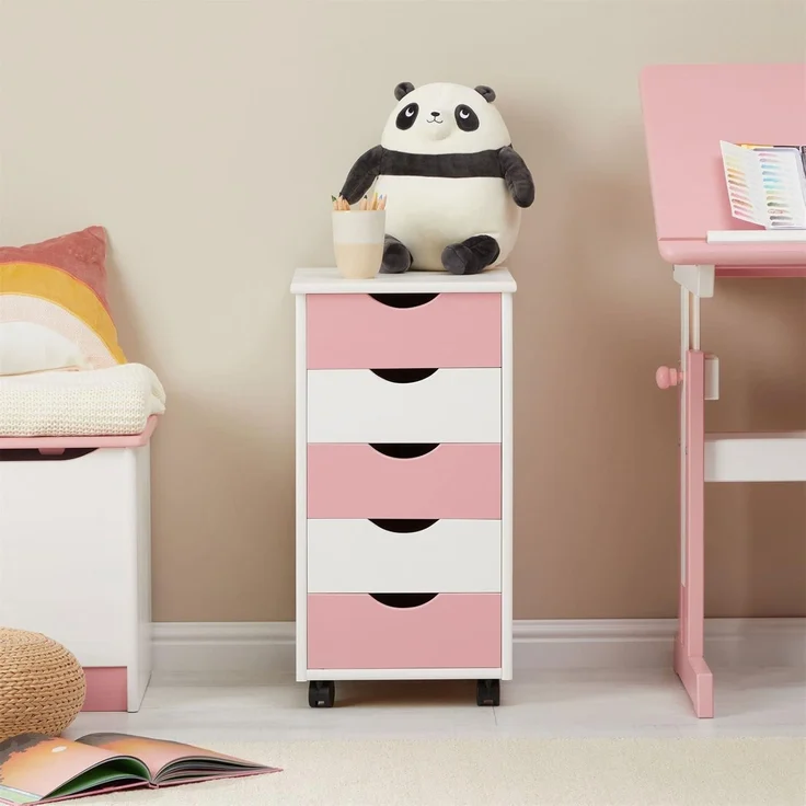 IDIMEX Rollcontainer LAGOS, Rollcontainer Kiefer Bürocontainer Rollwagen Container 5 Schubladen – Bild 2