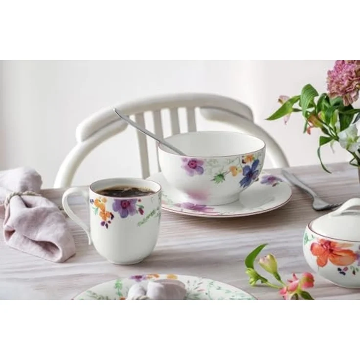 Villeroy & Boch Frühstücksteller Mariefleur Basic, Spülmaschinengeeignet, Mehrfarbig, Motiv: Blumen – Bild 5