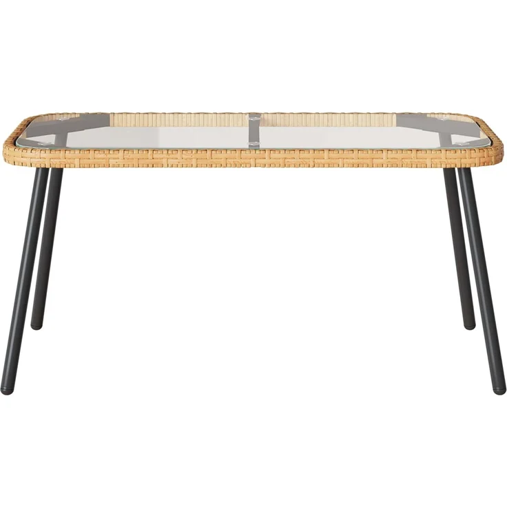 vidaXL Couchtisch Braun und Schwarz 90 x 45 x 43 cm Poly-Rattan 4108268 – Bild 5