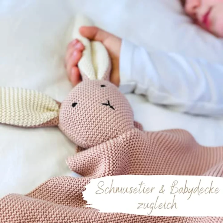 Babydecke DIKOS® Babydecke SCHMUSE-HASE Baby Geschenk Mädchen Junge Geschenkset, DIKOS, Geschenk zur Geburt, PREMIUM Qualität, 100 % BIO Baumwolle, nachhaltig – Bild 5
