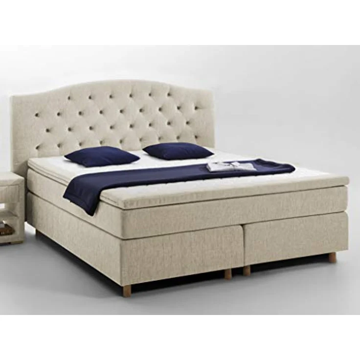 Atlantic Home Collection Boxspringbett CLAIRE, 180x200 cm, inkl. Topper (Härtegrad H2+H3 DUO), Creme – Bild 6