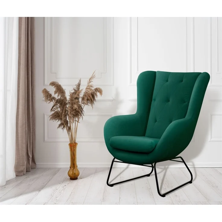 Sessel Designersessel ARTEMIS in Stoff Kronos Grün – Bild 1