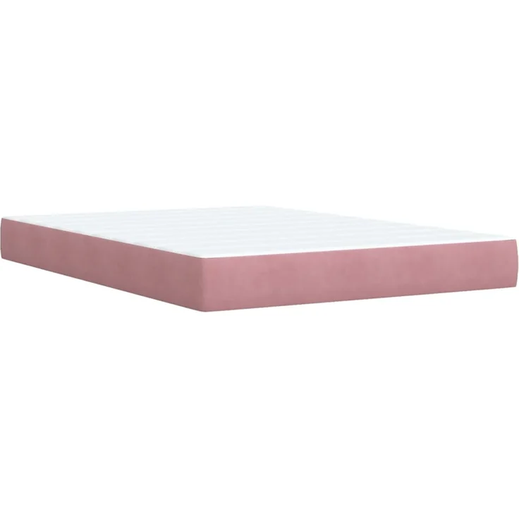 vidaXL Boxspringbett mit Matratze Rosa 140x190 cm Samt 3285286 – Bild 6