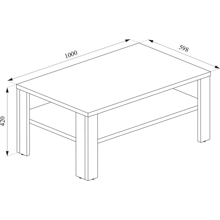 Couchtisch Weiß 100 x 60 cm Vicco – Bild 3