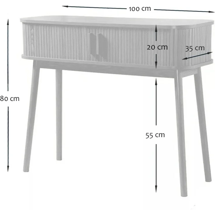 Casâme 'ERNEST' Konsole 2 Schiebetüren B100 cm - Helles Holz – Bild 7