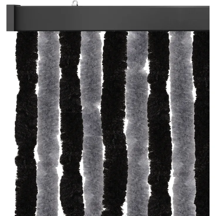 Flauschvorhang 100x200cm ( Anthrazit-Schwarz ), perfekter Insekten- und Sichtschutz für Ihre Balkon- und Terrassentür, viele Farben