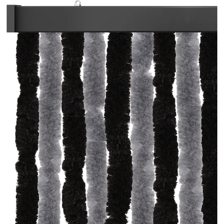 Flauschvorhang 100x200cm ( Anthrazit-Schwarz ), perfekter Insekten- und Sichtschutz für Ihre Balkon- und Terrassentür, viele Farben – Bild 1