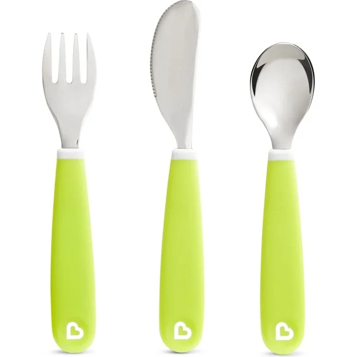Munchkin Spritz Kleinkind Gabel Messer Löffel | 3 Pack | Grün