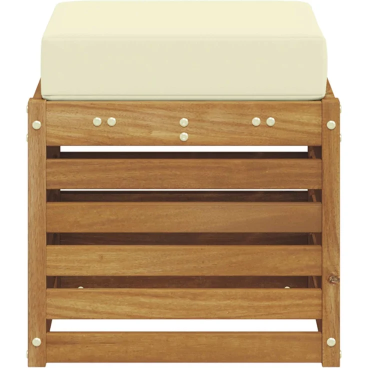 vidaXL Outdoor Hocker Bank Massivholz Akazie Natur 900676 – Bild 4