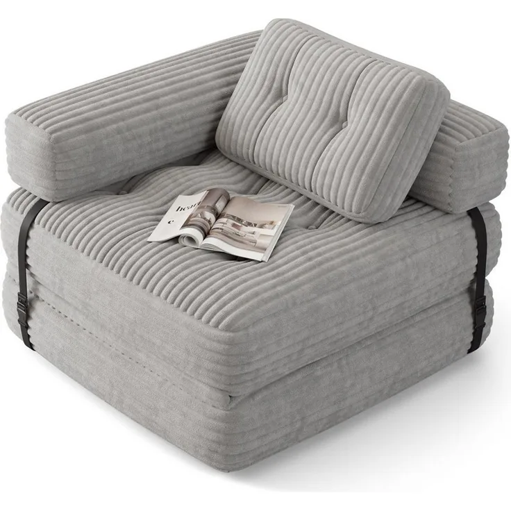 Bealife 1,5-Sitzer Klappbares Sofa, Relaxsessel Indoor-Lazy mit Armlehnen