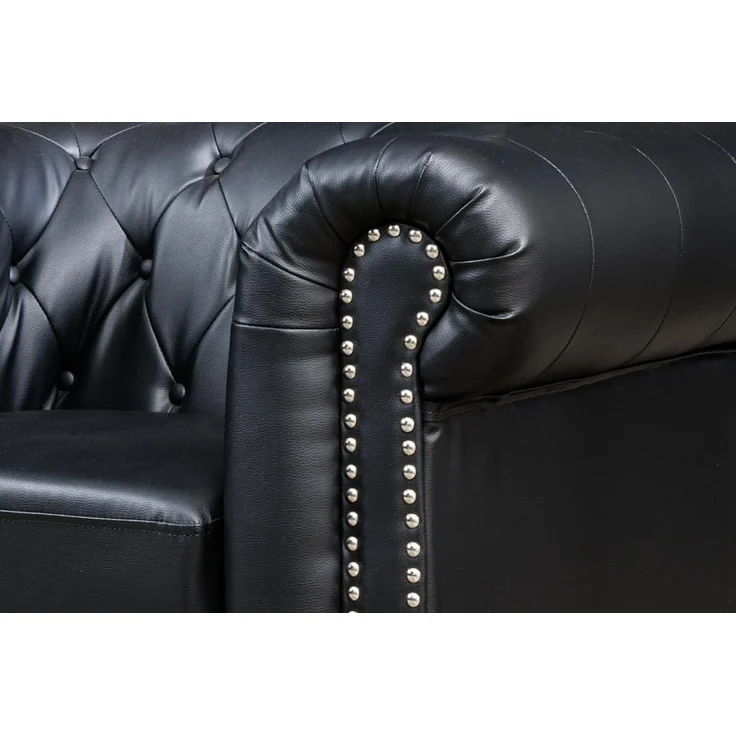 riess-ambiente Chesterfield-Sessel CHESTERFIELD 110cm matt schwarz (Einzelartikel, 1-St), Wohnzimmer · Kunstleder · Federkern · Knopfheftung · Design – Bild 6