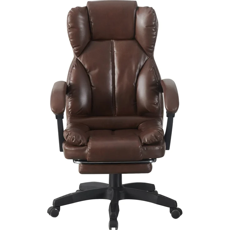 Schreibtischstuhl Bürostuhl Gamingstuhl Racing Chair Chefsessel mit Fußstütze Dunkelbraun – Bild 2