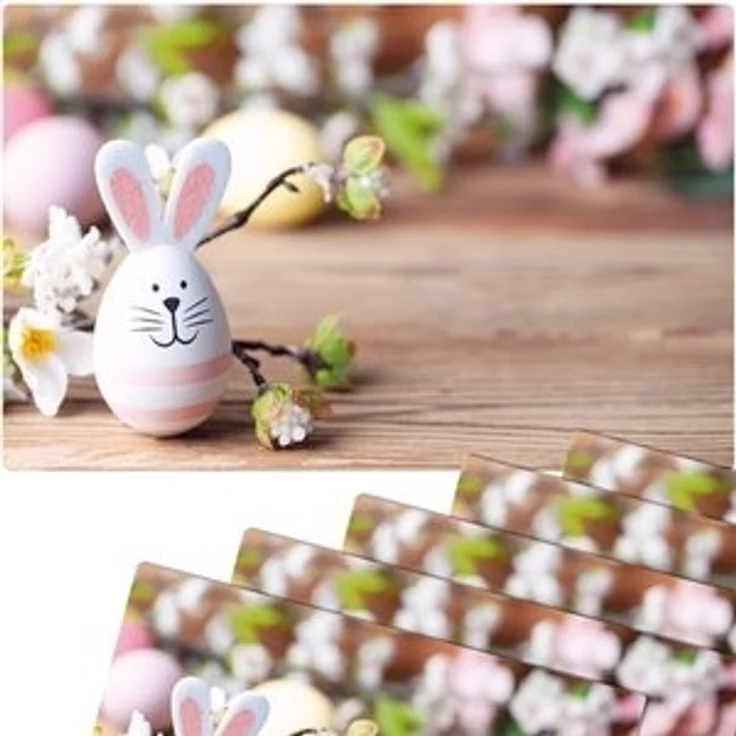 matches21 HOME & HOBBY Platzset Abwaschbare Tischsets 6er Set Ostern Blumen & Hase, (6-St), Platzsets als Tisch-Untersetzer und Tisch-Deko für Esstisch Teller – Bild 4