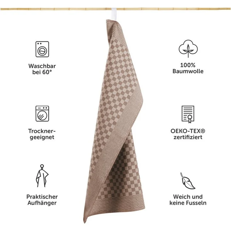 Blumtal Geschirrtuch Premium Geschirrhandtücher in 50 x 70 cm, (Set, 5-tlg, 5, 10 oder 20 Geschirrtücher), 100% Baumwolle, Oeko-TEX® Zertifiziert – Bild 3