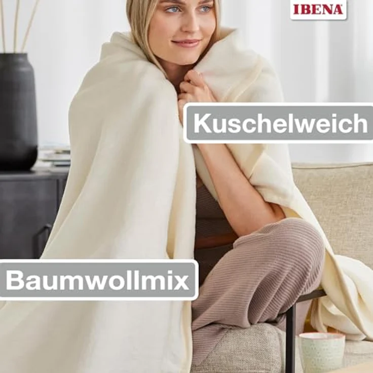 Kniedecke Uni Kniedecke Luxus, IBENA, unifarbenes Design – Bild 3