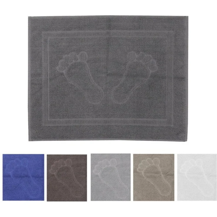 Casa Colori Duschmatte Frottier Duschvorleger 50x70 cm Uni einfarbig Farbwahl Füße, weich, strapazierfähig, 100% Baumwolle, quadratisch, Vorleger, uni einfarbig Füße – Bild 2