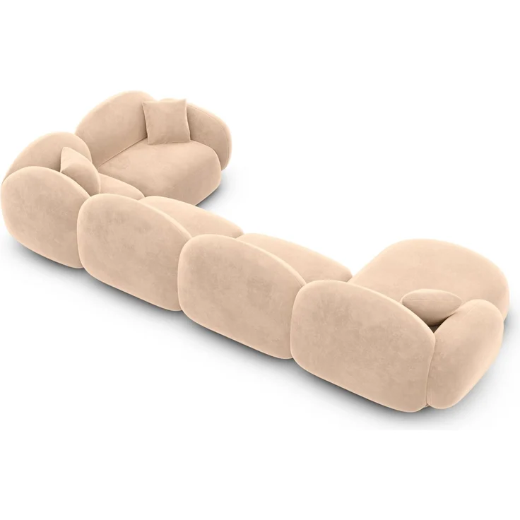 Sofa Dreams - Polster Wohnlandschaft Mirello XL U-Form - Samtstoff - Beige - Links – Bild 4