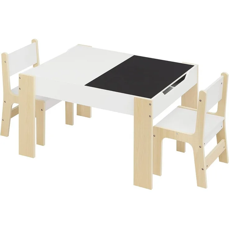EUGAD Kindersitzgruppe, (Set, 3-tlg, Kindertisch mit 2 Stühlen), mit 4 Stauraum