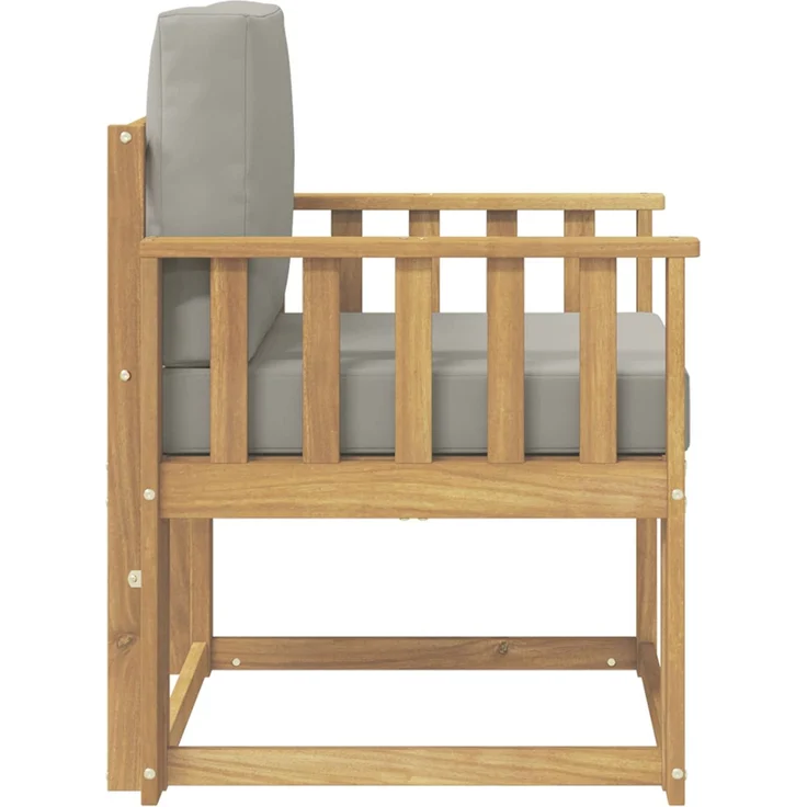 vidaXL 2 Stück Outdoor-Sofagarnitur Polyester Weiß und Hellgrau 3438970 – Bild 4