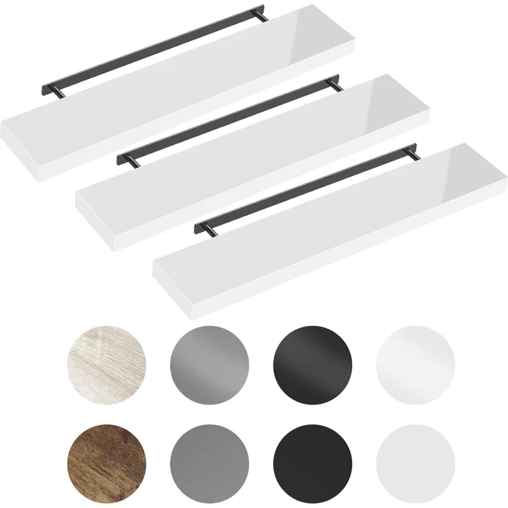 CASARIA® 3x Wandregal 110cm Holz Eiche Regal – Bild 10