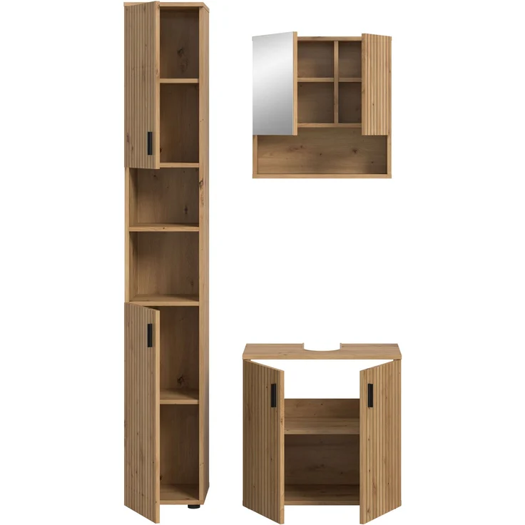 Badkombination B/H/T: 105x192x30 cm in Artisan Oak Nachbildung und -- – Bild 3