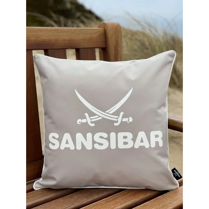 Sansibar Sylt Dekokissen Outdoor Kissen Sansibar (1 Stück), Logodruck, 45x45 cm, Kissenfüllung, Outdoor geeignet, wasser- und schmutzabweisend