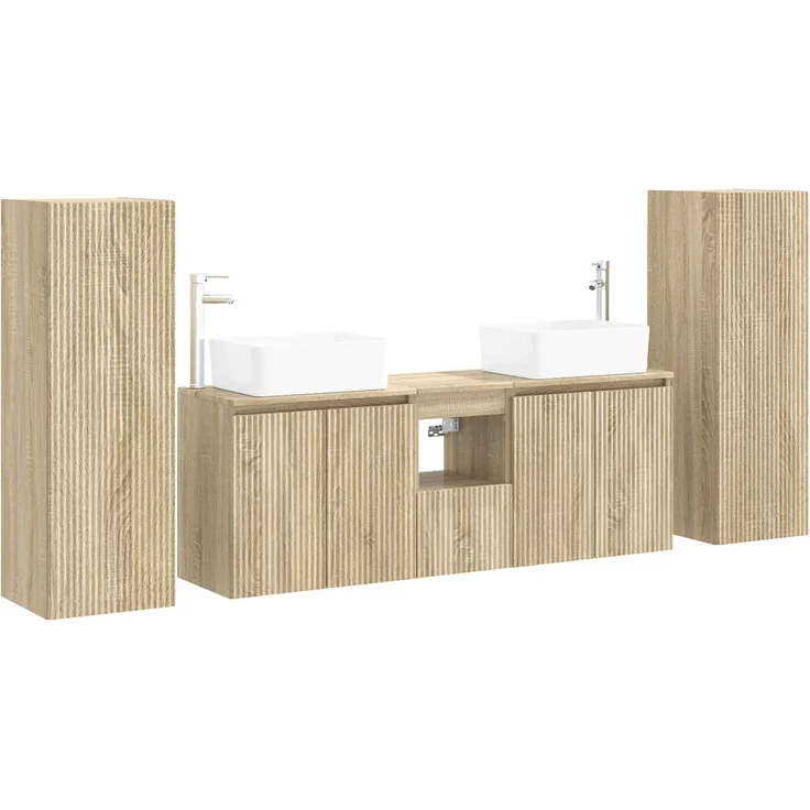 vidaXL Badezimmerschrank-Set 5 stk. Sonoma-Eiche 136 x 35 x 80 cm 3405995 – Bild 2