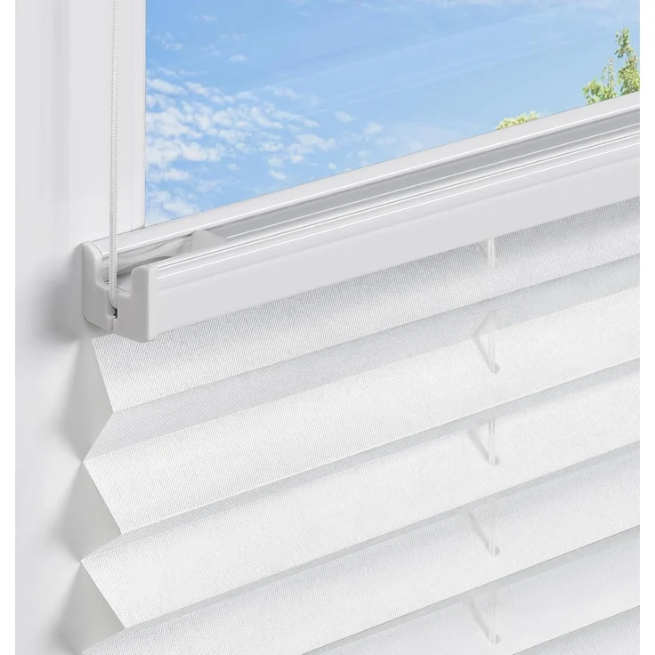 jalousiescout Plissee Pure Plisee Premium, halbtransparent, ohne Bohren, verspannt, Klemmfix, Polyester, blickdicht, halbtransparent – Bild 8