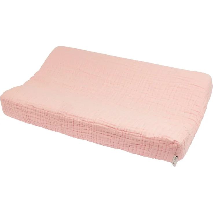 Meyco Baby Uni Wickelauflagenbezug (Wickelunterlage aus 100% Baumwolle, vorgewaschen, weich, hautfreundlich, waschbar & trocknergeeignet, Größe: 50x70 cm), Soft pink