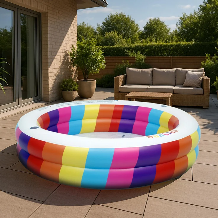SunClub Planschbecken aufblasbar Familienpool rund - 187 x 187 x 42,5 cm, 425 L – Bild 2