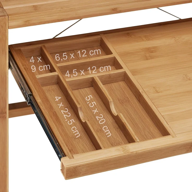 Relaxdays Computertisch Holz mit Tastaturauszug – Bild 4