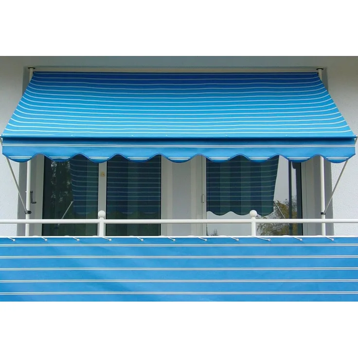 Angerer Freizeitmöbel Klemmmarkise blau-weiß, Ausfall: 150 cm, versch. Breiten