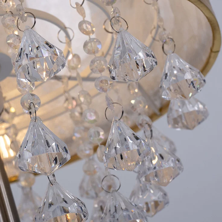 Kristalllampe, Blattgold, Nickel matt, 1x E27 – Bild 7