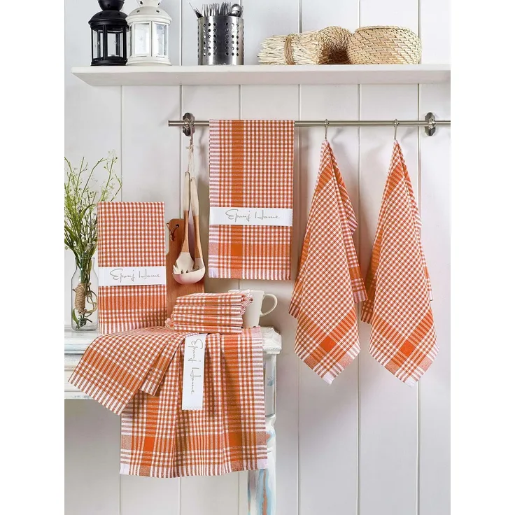 Hermia Concept 'Pötikareli - Orange' Waschlappen-Set (10-teilig), Orange, 45 x 65 cm