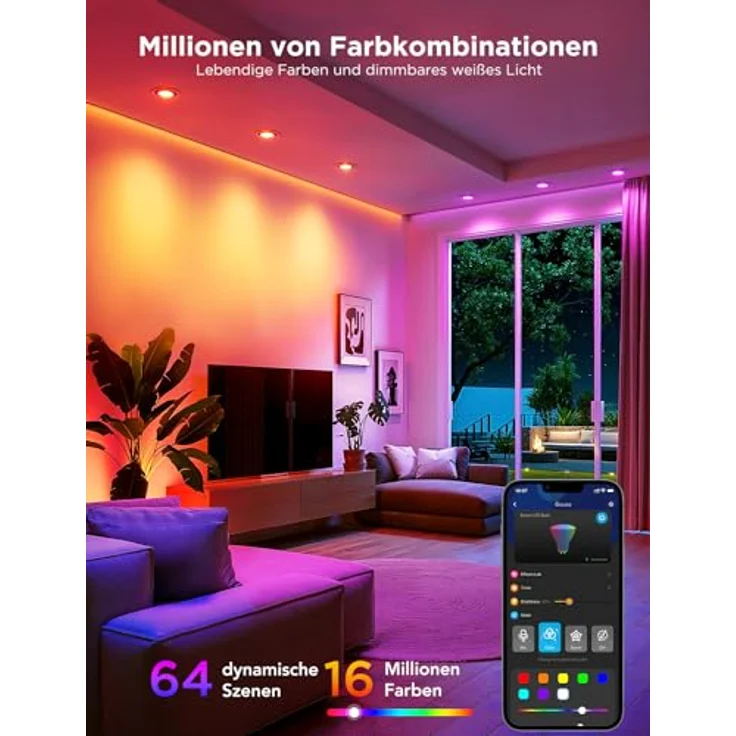 Govee Glühbirne GU10 LED RGBWW, Smarte Glühbirne Funktioniert mit Matter, Alexa, Google Home, 400LM WLAN LED Lampe Dimmbare Farbwechsel, 56 Szenen, Smart Bulb GU10 Synchronisierung mit Musik 4 Packung – Bild 2