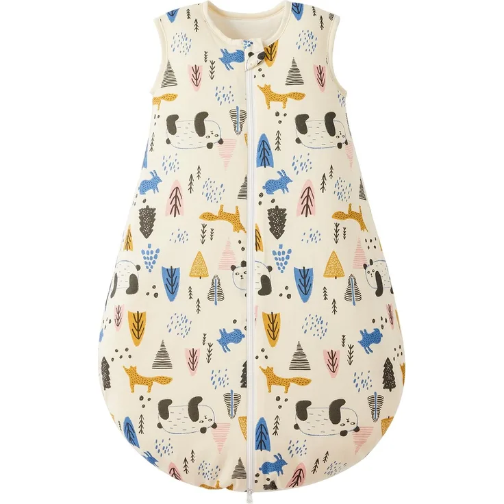 Duomiaomiao 2.5Tog Schlafsack Baby Ganzjahres, 100% Baumwolle Baby Schlafsack Winter, Mädchen Neugeboren,Warmer Schlafsack Neugeborene Kinder(Beige Panda/70)