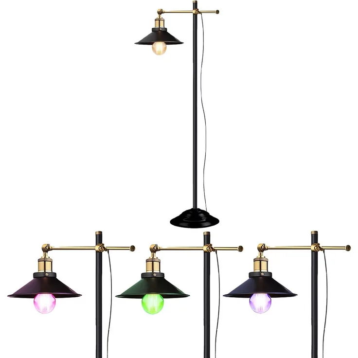 RGB LED Stehlampe, Altmessing, schwarz, LENIUS