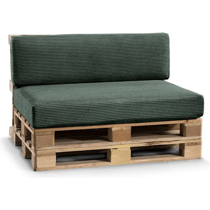 Gutekissen, Palettenkissen, Gartensofakissen, Sitzkissen, Rückenlehne gefüllt mit Poulirette-Schaum, viele Farben und Größen PFL (Set (Sitzkissen 120x80 +Rückenlehne 120x40), Grün) – Bild 5
