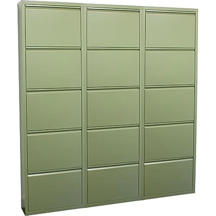 ebuy24 Pisa Schuhkipper, Grün, Metall, 15 Klappen, 150x173x16 cm, Garderobe, Schuhaufbewahrung – Bild 1