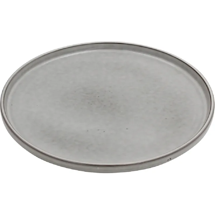 Speiseteller 27 cm rund, Steingut, Moderner grauer Essteller