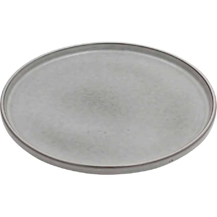 Speiseteller 27 cm rund, Steingut, Moderner grauer Essteller