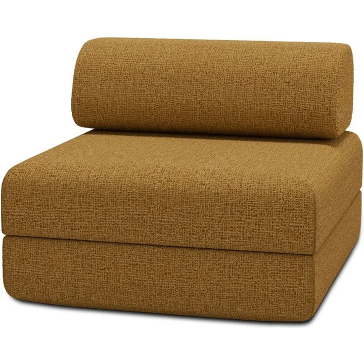 Gelber Tweed-Sessel zum Umklappen