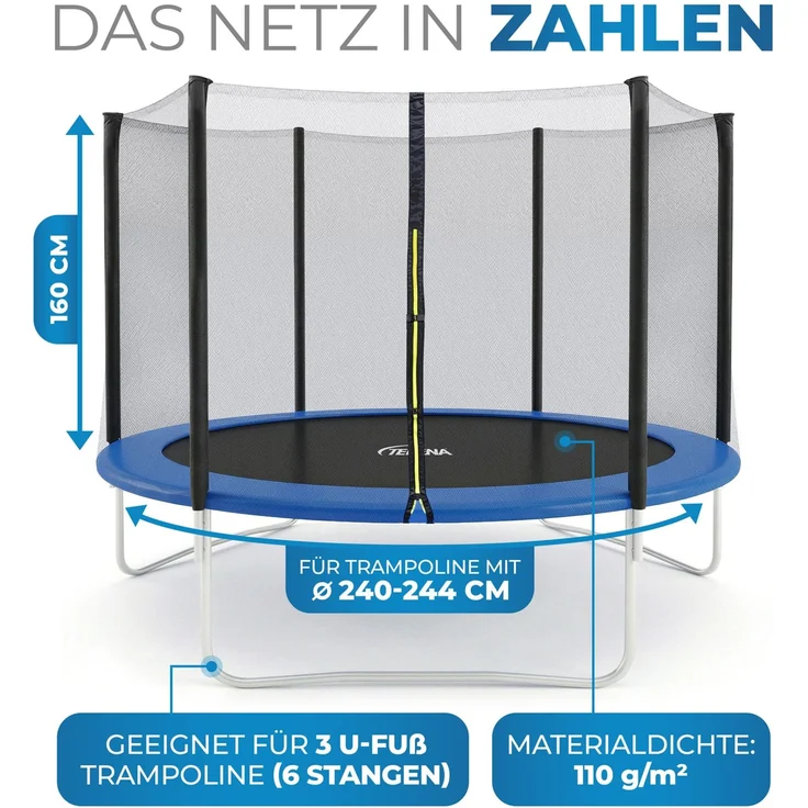 Terena Sicherheitsnetz Premium Ersatznetz für Trampolin 244 cm – Bild 4