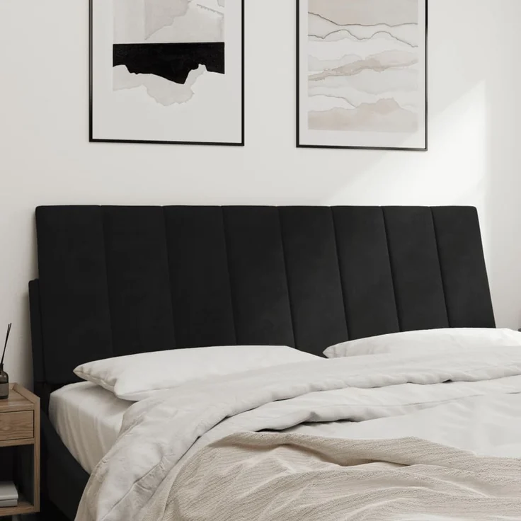 vidaXL Kopfteil-Kissen Schwarz 140 cm Samt 374671 – Bild 3