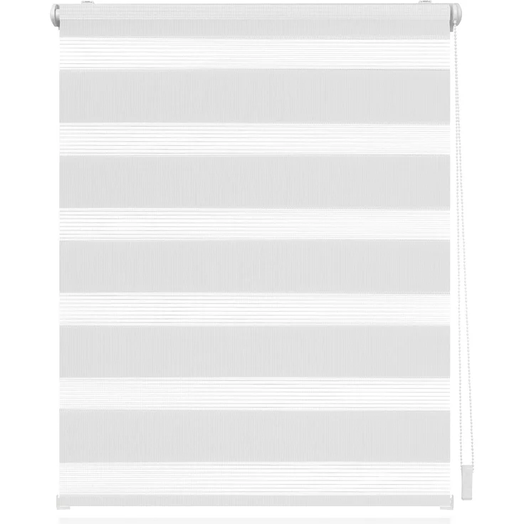 Lichtblick Sonnenschutzsysteme GmbH Doppelrollo Kopenhagen 55 cm x 150 cm (BxL) Weiß modernes Duo Rollo; Klemm- und schraubbar; Lichtdurchlässig und blickdicht – Bild 1