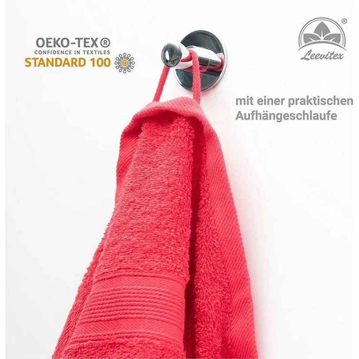 leevitex® Handtuch Frottee 4er Set, 50 x 100 cm, hochwertig verarbeitet & fusselfrei – Bild 4