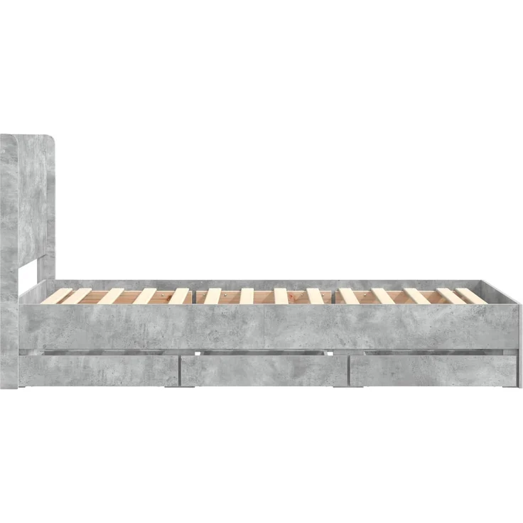 vidaXL Bettgestell mit Stauraum und Kopfteil Betongrau 75 x 190 cm 3413992 – Bild 7