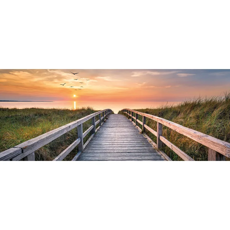 Leinwandbild Dünen Grün Orange 100x40 DD123212 Keilrahmenbild Wandbild Leinwand